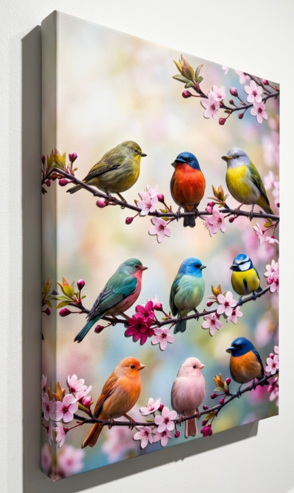 9 Colourful Birds on Cherry Blossoms