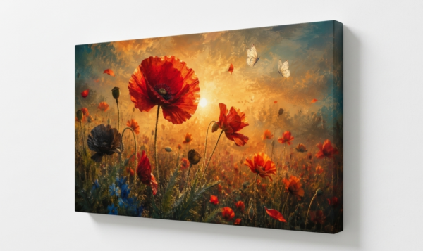 Sunset Poppy Field Gallery Canvas Wall Art